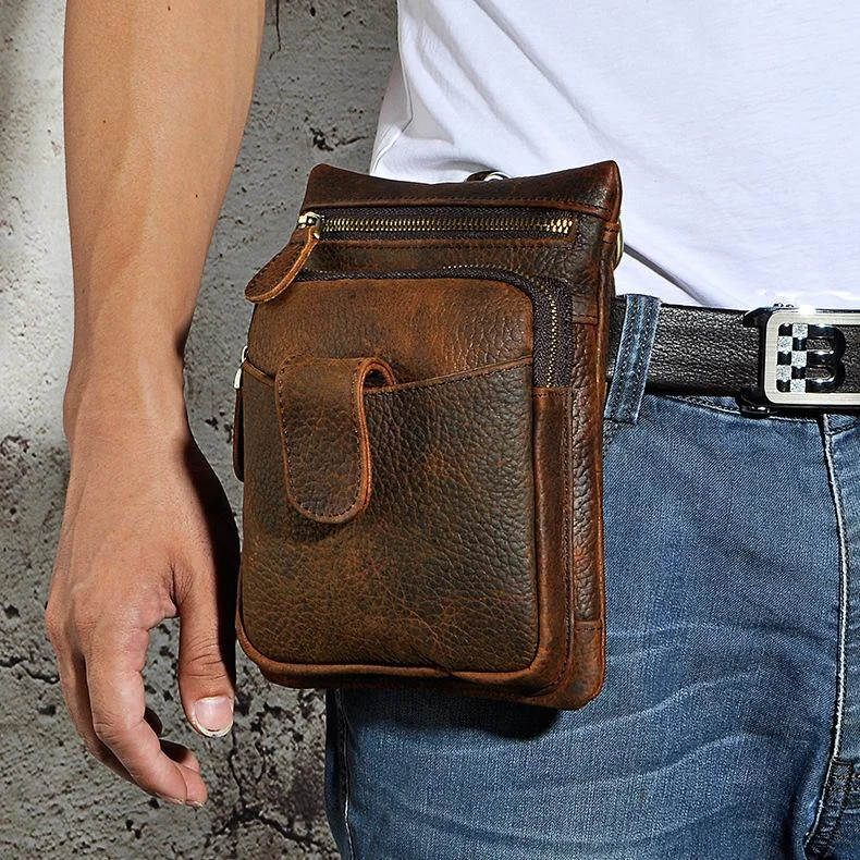 Leather Belt Pouch Mens Small Cases Waist Bag Hip Pack Belt Bag Fanny Pack Bumbag for Men Designer Bags, Low Prices