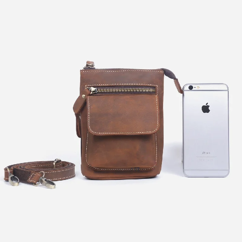 Leather Belt Pouch Mens Small Cases Waist Bag Hip Pack Belt Bag Fanny Pack Bumbag for Men Trendy Handbags, Limited-Time Sale