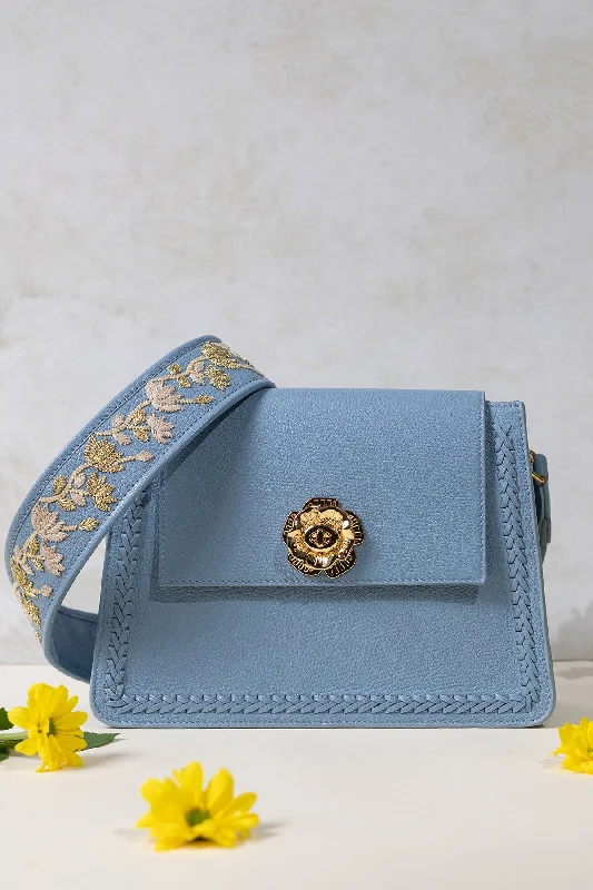 Geranium-Powder Blue Leather Shoulder Bag Final Call – Shop Stylish Bags Before They're Gone Geranium-Powder Blue Leather Shoulder Bag Final Call – Shop Stylish Bags Before They're Gone