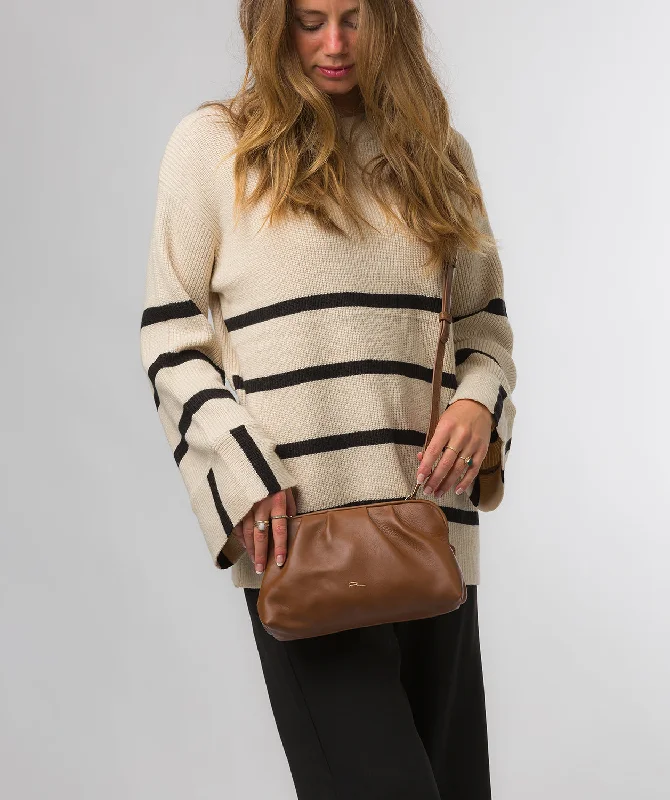 'Halsey' Chestnut Nappa Leather Cross Body Clutch Bag Everyday Bags, Budget-Friendly 'Halsey' Chestnut Nappa Leather Cross Body Clutch Bag Everyday Bags, Budget-Friendly