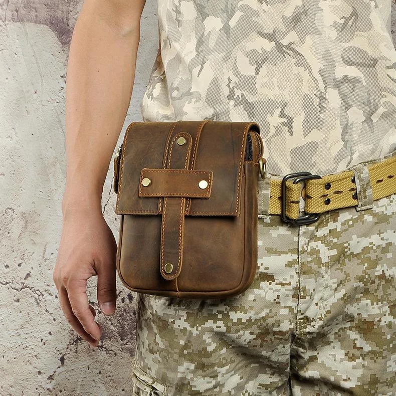 Leather Belt Pouch Mens Small Cases Waist Bag Hip Pack Belt Bag Fanny Pack Bumbag for Men Stylish Totes, Special Discounts