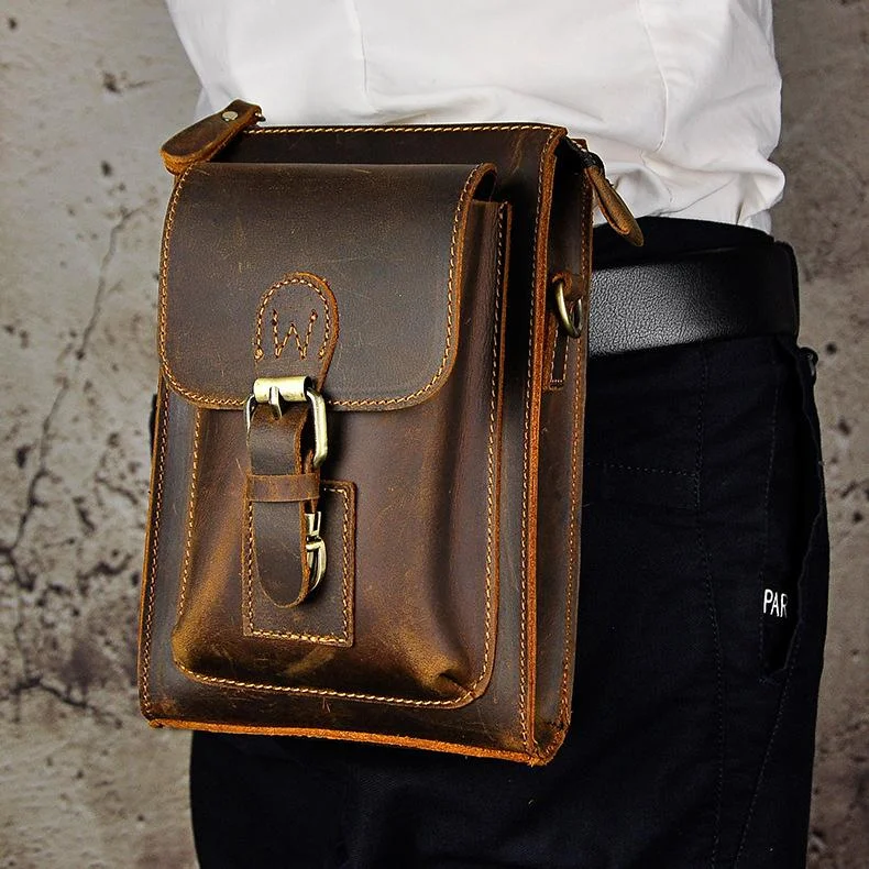 Leather Belt Pouch Mens Small Cases Waist Bag Hip Pack Belt Bag Fanny Pack Bumbag for Men Handbag Deals You'll Love