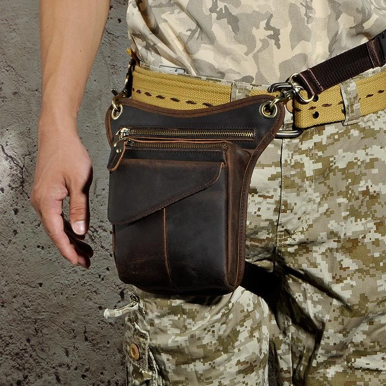 Leather Belt Pouch Mens Small Cases Waist Bag Hip Pack Belt Bag Fanny Pack Bumbag for Men Must-Have Bags, Big Discounts