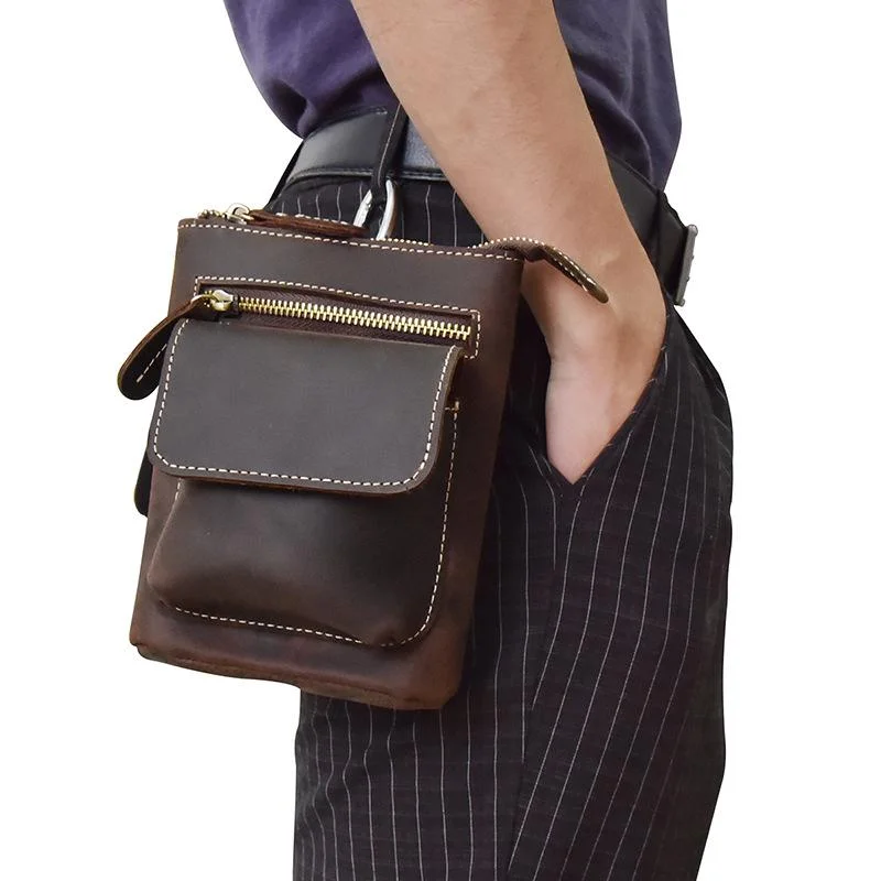 Leather Belt Pouch Mens Cases Waist Bag Hip Pack Belt Bag Fanny Pack Bumbag for Men Huge Handbag Markdowns – Update Your Collection Now