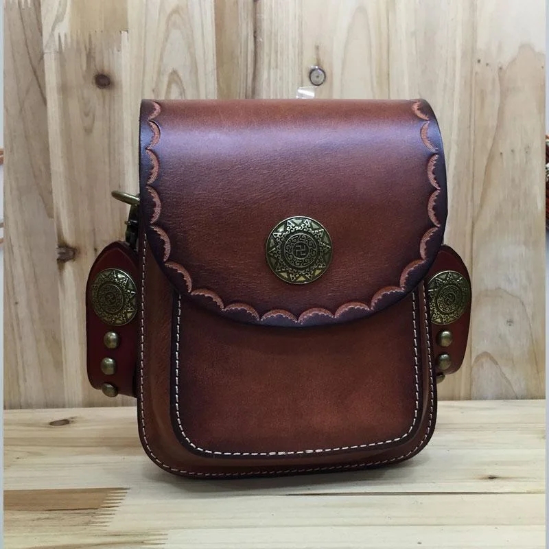 Leather Belt Pouch Mens Small Cases Waist Bag Hip Pack Belt Bag Fanny Pack Bumbag for Men Fashion Bags, Huge Savings