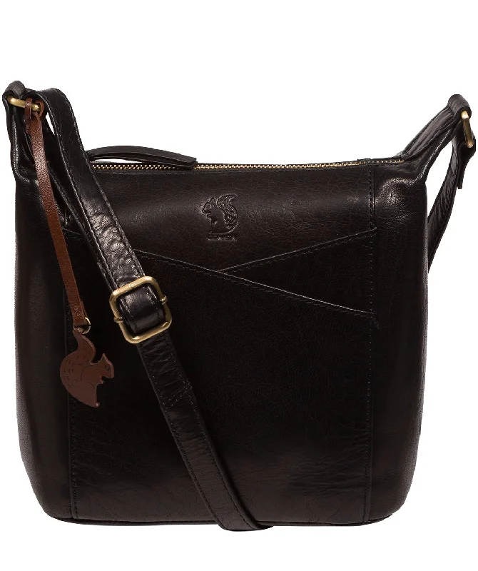 'Kiki' Black Leather Shoulder Bag Must-Have Bags, Big Discounts