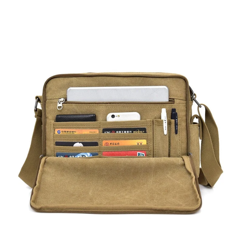 Men's Casual Canvas Messenger Bag  Multifunction Tote Fashion Bags, Huge Savings