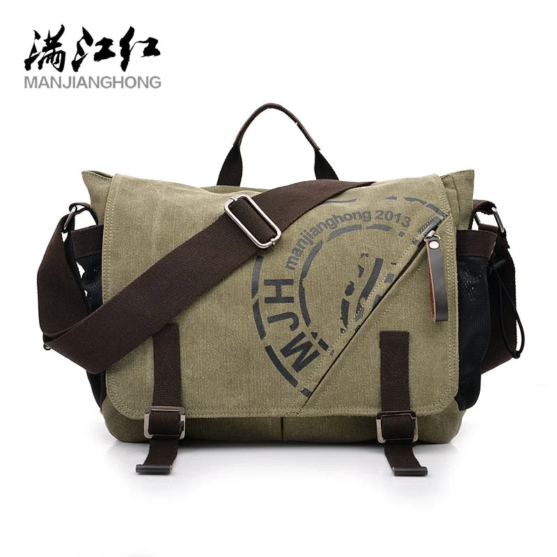 Men's Travel & Leisure Canvas Messenger Bag Timeless Bags, Flash Sale
