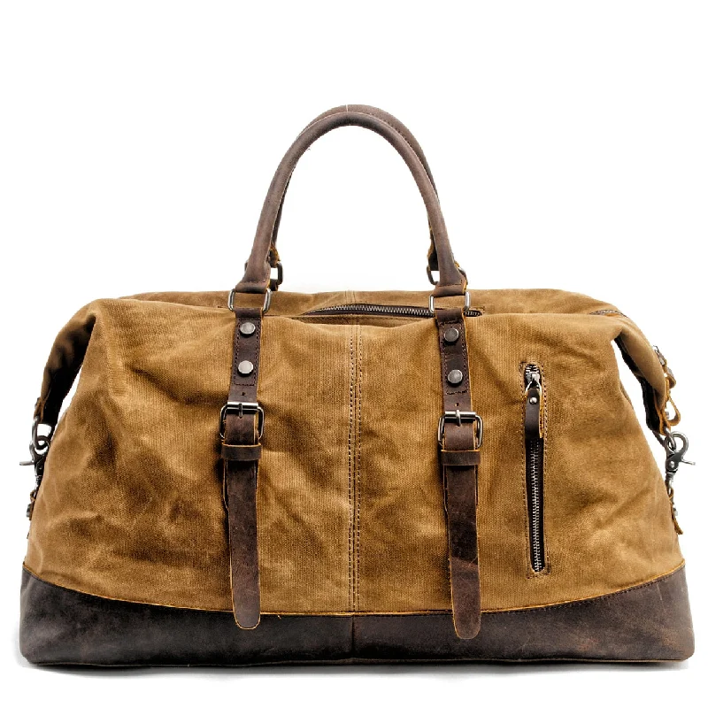 MUCHUAN Men's Canvas Leather Travel Duffel Bag Large Capacity Timeless Handbags Now At Special Discounts