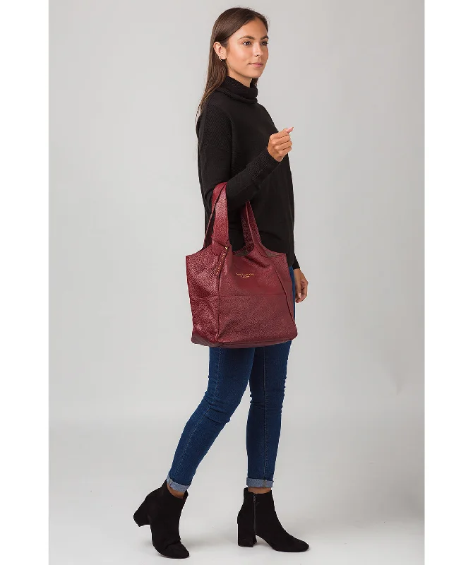 'Freer' Red Leather Tote Bag Unmissable Deals On Trendy Handbags