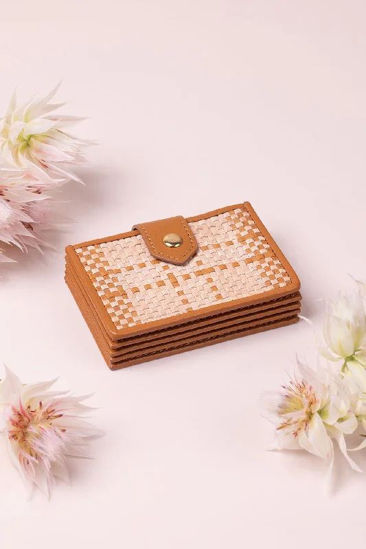 Playa Woven Leather Card Case Trendy Purses, Limited Offer