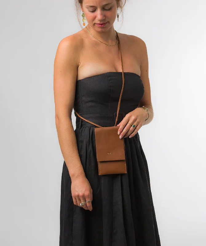 'Rina' Oak Nappa Leather Cross Body Phone Bag Shoulder Bags, Best Deals Today