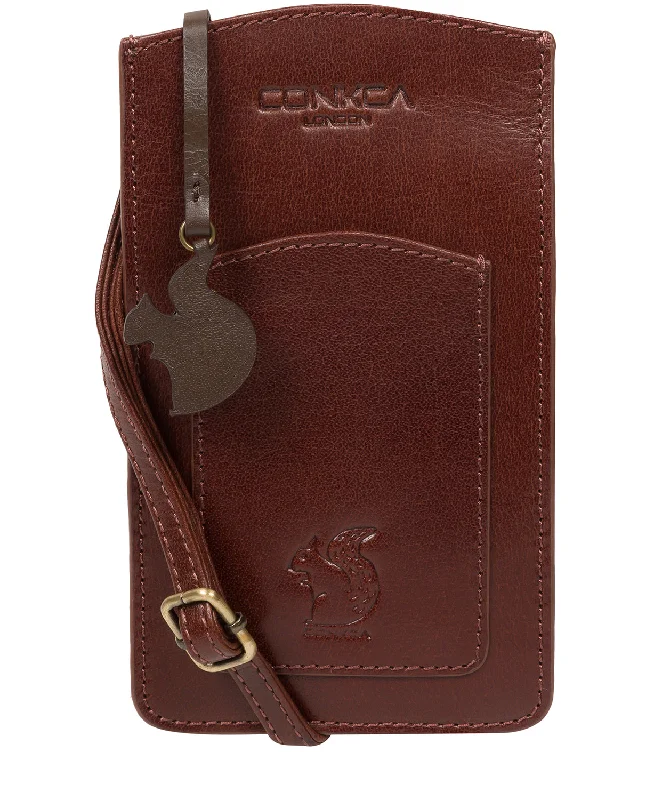 'Siren' Conker Brown Leather Cross Body Phone Bag Fashion-Forward Bags, Now On Sale