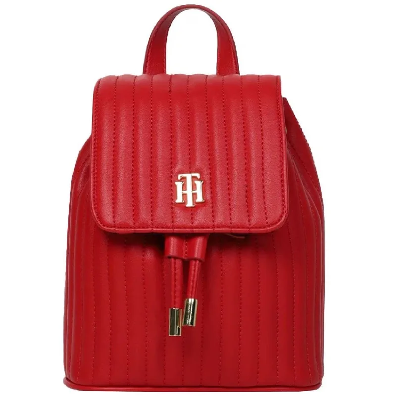 Tommy Hilfiger Mini Backpack Bag in Quilted Red w/ Gold Hardware Classic Bags, Exclusive Deals Tommy Hilfiger Mini Backpack Bag in Quilted Red w/ Gold Hardware Classic Bags, Exclusive Deals