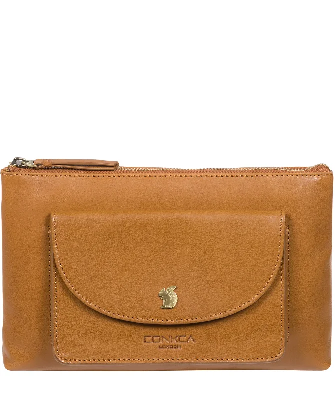 'Treasure' Dark Tan Leather Clutch Bag Statement Bags, Shop Today