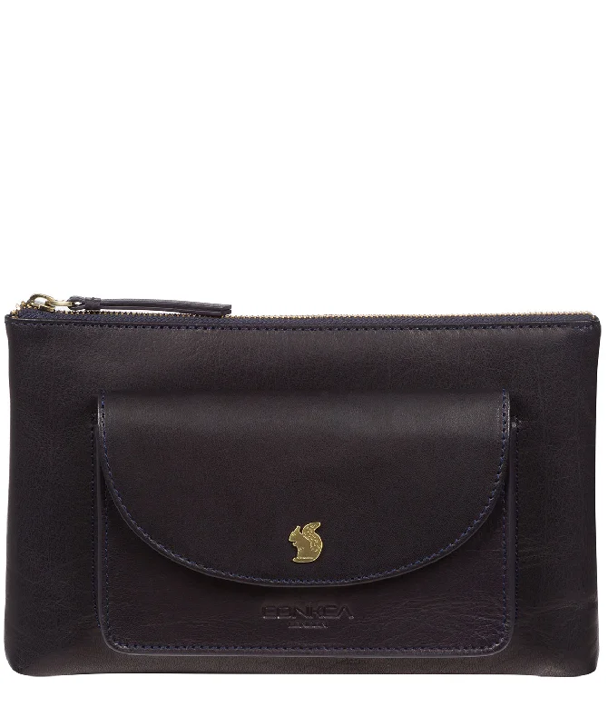 'Treasure' Navy Leather Clutch Bag Trendy & Timeless Bags, Now On Sale
