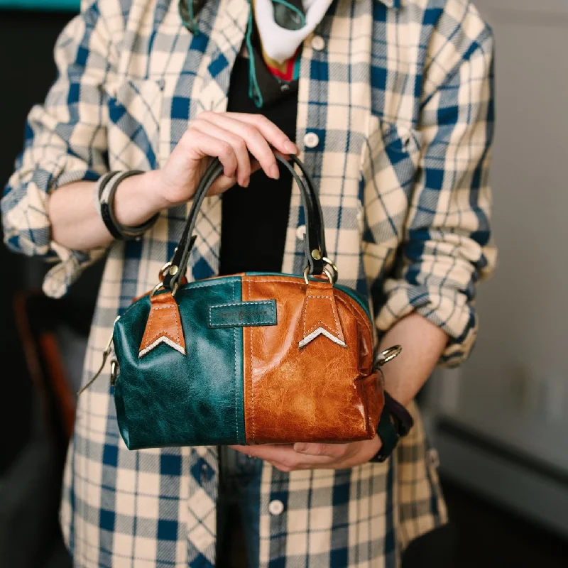 Western Woods Collection | Dolly Satchel + Crossbody | Teal Spruce + Bourbon Premium Bags At Special Prices Western Woods Collection | Dolly Satchel + Crossbody | Teal Spruce + Bourbon Premium Bags At Special Prices