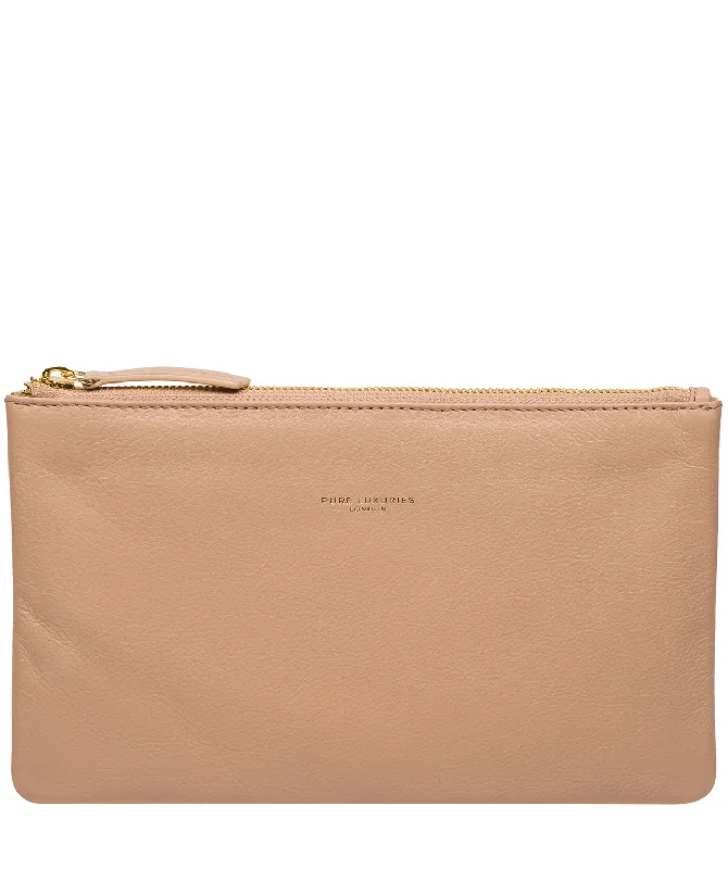 'Wilmslow' Latte Nappa Leather Clutch Bag Stylish Bags At Unbeatable Prices