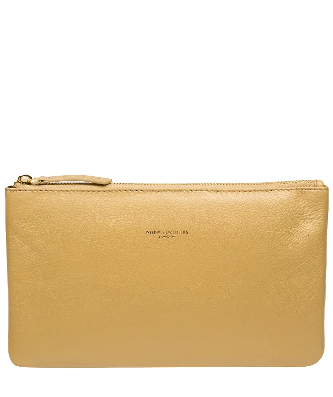 'Wilmslow' Metallic Gold Nappa Leather Clutch Bag Trendy Handbags At Limited-Time Discounts